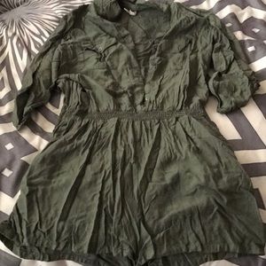 Army green romper